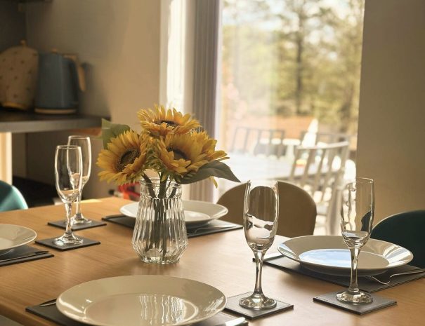 Dining area looking out onto patio