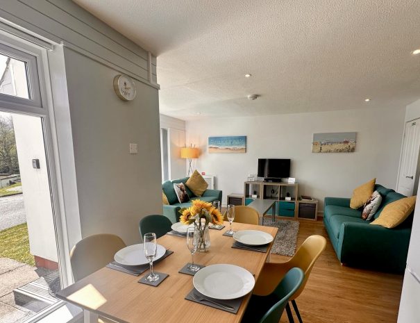 Open plan dining and living area